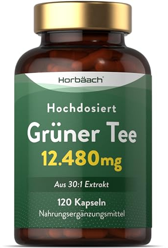 Green Tea Capsules 12,480mg | Providing High Strength Polyphenols | 30:1 Leaf Extract | 120 Powder Capsules | Vegan | Horbaach