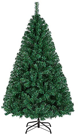 Yaheetech Árbol de Navidad Artificial Grande 152cm de PVC 718 Puntas Verde | Apariencia Vital y Exuberante, Soporte Metálico, Resistente al Fuego, para Interiores y Exteriores, Decoración Navideña