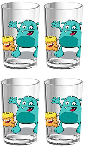EMSA 516275 Monster Kindertrinkbecher, 200 ml, Hochglanzkunststoff SAN, klar (4 Stück)