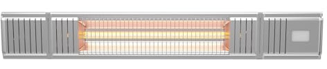 Equip2clean VA-20R Electric Infrared Patio Heater 2KW Wall Mounted IP65 Water Resistant with Remote Control, 24 Hour Timer, 9 Heat Settings | Outdoor Heater for Covered Outdoor Spaces | Silver