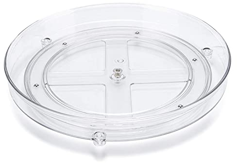 JICIKI Organizzatore Da Cucina Girevole Per Armadi, Frigoriferi, Vassoio Rotante Trasparente, Giradischi Portaoggetti