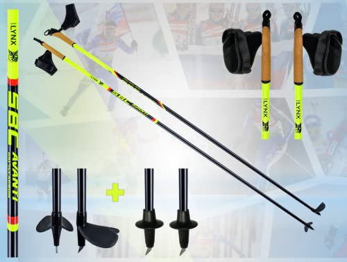 Sportlynx Avanti 100% Carbon Rollskistock Skike Nordic Blading Lalglauf Stöcke mit Nordic Cross Skating Spitzen (Skike Spitze, 155 cm)