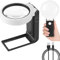 Xnourney Loupe 10X 30X avec Lumière LED et Support Portable, Pliante pour Lecture, Seniors, Pièces de Monnaie, Timbres, Carte, Bijoux et Travail de Précision