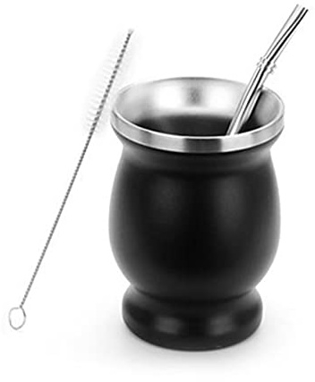 Yerba Mate Gourd Cup, calebasse maté,Kit pour préparation maté,Tasse à Thé Yerba Mate Avec Paille Yerba Mate Et Brosse De Nettoyage Pour Yerba Mate Bombillas