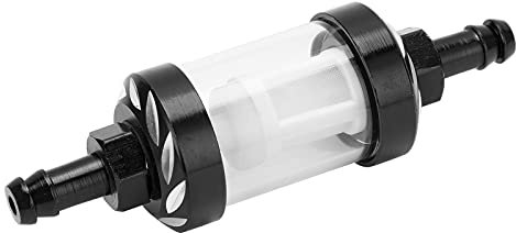Glas-Kraftstofffilterelement, Motorölfilter, Aluminiumlegierung, Kraftstoffpumpenfilter, Abnehmbarer Kraftstofffilter, Ersatz-Kraftstofffilter für Autos, ATV, SUVs, Motorräder, (Schwarz)