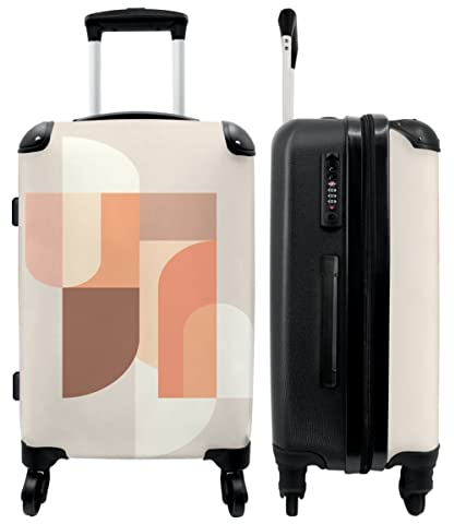 NoBoringSuitcases.com® Koffer groß Trolley Rollkoffer Reisekoffer mit 4 Rollen Fotokoffer - Abstrakt - Kunst - Muster - Farben - 67x43x25cm - 90 Liter