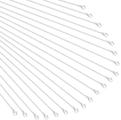 NBEADS 20-Strängige Halskette Mit Karabinerverschluss 61.5cm, Silberne Eisendrahtkette 304 Edelstahl-Halskettenkette Für Taschenuhren Design-Halskette DIY-Schmuckherstellung