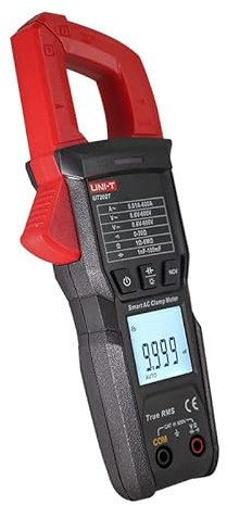 UNI-T UT202T Smart Clamp Meter, True RMS 9999 Counts, Auto AC/DC Voltage & Current Detection, Dual Display V+A, NCV, Capacitance Test, Flashlight, CAT III 600V Safety for Electrical Work
