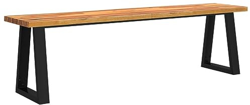 vidaXL Banco con Borde Vivo Madera Maciza de Acacia 160 cm, banca, Banco de Comedor, Muebles de salón, Banco de recibidor, Banco de Entrada