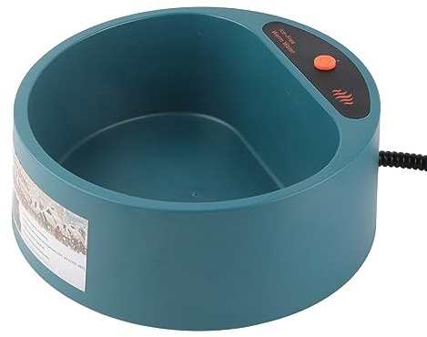 WOOXGEHM Beheizter Wassernapf, Beheizter Hundenapf für Draußen, Thermostatischer Warmer Napf mit Wasserdichtem Schalter für Hunde, Katzen, Kaninchen, Hühner, Enten, Eichhörnchen(EU)