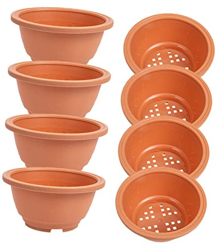 Toddmomy 8st Blumentopf Blumentöpfe Nach Hause Pflanzkübel Mit Ablaufloch Kindergarten Blumenpflanzhalter Kinderzimmertopf Bonsaischale Feuchtigkeit Draussen Saftig Zubehör Hocken Plastik