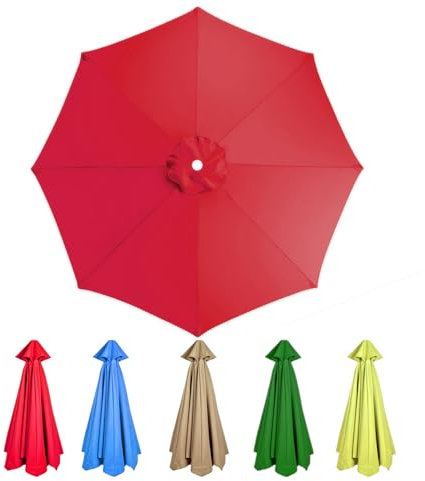 Sonnenschirm Ersatzbezug für 8-Rippen Ersatz-Bezug für Terrassenschirm 300cm Marktschirm Ersatz Stoff Gartenschirm Ersatz Baldachin Ersatzabdeckung für Tischschirme im Freien 2.7m Strapazierfähiges (