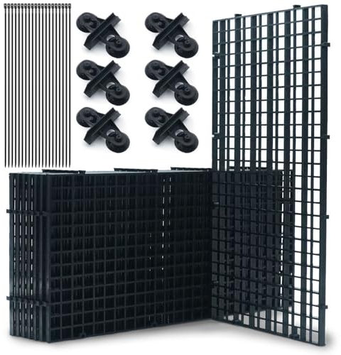 LINLAN 8 stycken 15 x 30 cm akvariumavdelare, nedre filterbricka, gör-det-själv filtreringsrutnätspanel och bottenskydd i aquascaping (svart med fast sugkopp)