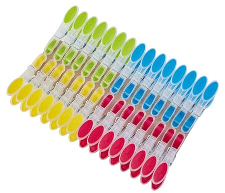 Clothespins de plástico de agarre suave a prueba de clima, 30 paquetes de clips coloridos para ropa, toallas, ropa y calcetines