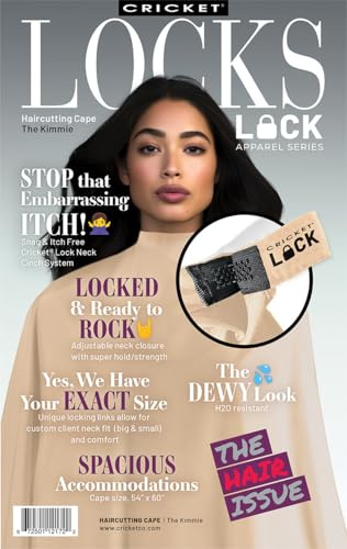 Cricket Lock Apparel Haircutting Hairstylist Cape for Clients Professional Salon Barbershop Hairdresser for Women Men Adults, New Unique Lock Neck Closure Haircut Hair Color Cape, Kimmie, Beige