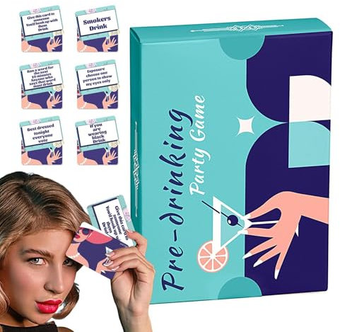 Lustiges Partyspiel für Erwachsene, Mädchen, Erwachsene, Geburtstag, Trinkkarten-Partyspiel - 50-teiliges Trinkkarten-Set | Trinkspiele fördern die Freundschaft. Spielkartendecks für Familie, Freunde