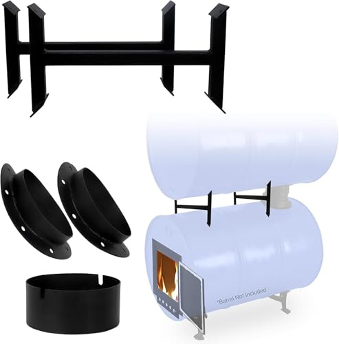 Sonret Adapter Kit - Perfect for 30 to 55 Gallon Drums - Double Barrel Oven Adapter Kit - Camping Equipment Barrel Oven Kits - Fire Wood Camping Stove Fire Barrel Kit for Emergency Heating & Cooking