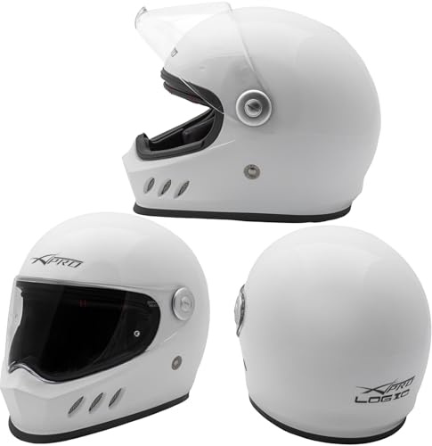 Integralhelm Motorradhelm Fachmann Anti-Kratz-Visier Helm Weiss XL