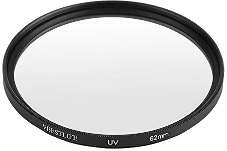 VBESTLIFE Filtre UV Ultra Mince pour Objectif D'appareil Photo Filtres de Protection à Haute Transmittance Universels Adaptés aux Appareils Photo Numériques (62mm)