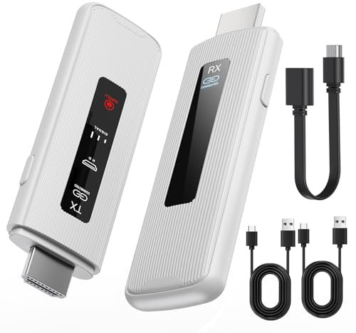 Trasmettitore e Ricevitore HDMI Wireless con schermo LED, hdmi wireless Extender 50M, wireless hdmi Full HD 1080P 2.4G/5G per Streaming di Video da Laptop/PC/TV Box/Proiettore