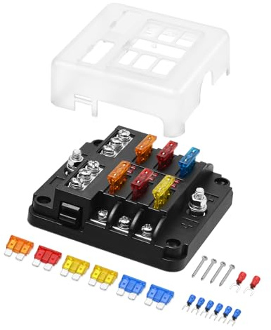 12 V Sicherungsblock, Chatovalo 6 Schaltkreis Sicherungskasten mit LED-Warnanzeige, für Automobil, Marine, Wohnmobil