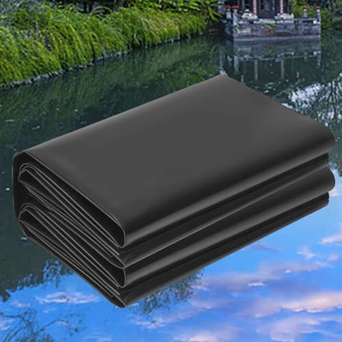 Heavy Duty HDPE Dammfoder HDPE-dammunderlägg 4x5m 5x6m 6x7m 7x8m 8x10m 10x12m Fiskdammsfolie Ogenomtränglig dammmembran för utomhusdammar, fontän, vattenfall, vikbar fiskdammsfolie(7x8m)