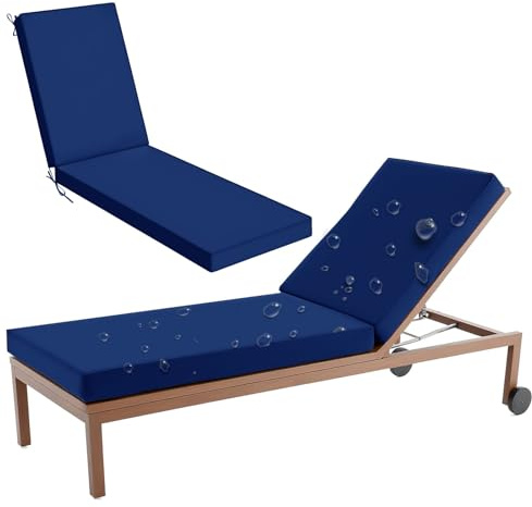 Aocase Cojín para Chaise Longue, Plegable Cojín Acolchado para Tumbona de Playa de Jardín, Generico CojÕn Acolchado para Tumbona, Almohadones Tumbona de Piscina,Dark Blue 51,178x59x5cm