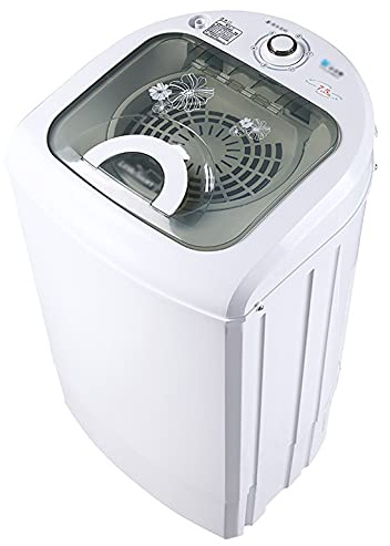 Lavadora portátil y secadora giratoria 2 en 1-7,5 kg, lavadora de viaje para camping, carga superior con función de temporización, características de ahorro de energía y agua