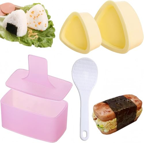 Zhenghebuy Onigiri Mould,4PCS Sushi Making Kit,Rice Ball Mould Mold,Maker Kit Onigiri Maker DIY Making Tools Rice Ball Bento Presses Triangular Onigiri Mold DIY Tool