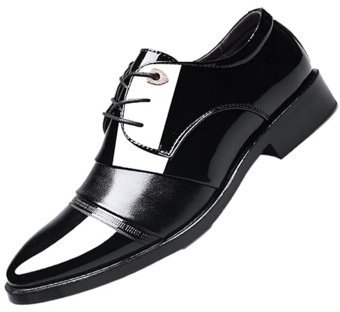 Andningsbara Oxford-klänningsskor Med Snörning For Män For Affärsmöten, Bröllopsevenemang Och Professionella Tillfällen Anti-halk Flexibel Suldesign(Black,40 EU)