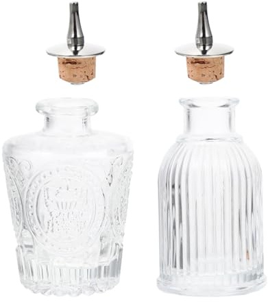 Angoily 2 Pezzi Bottiglie di Vetro per Liquori Amari Stile Giapponese Retro Tappo Fine per Conservazione e Preparazione Cocktail a Casa o Bar