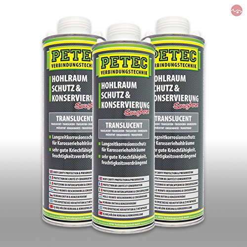 3x 1L PETEC 73510 Hohlraumschutz & Konservierung Hohlraumversiegelung Saugdose