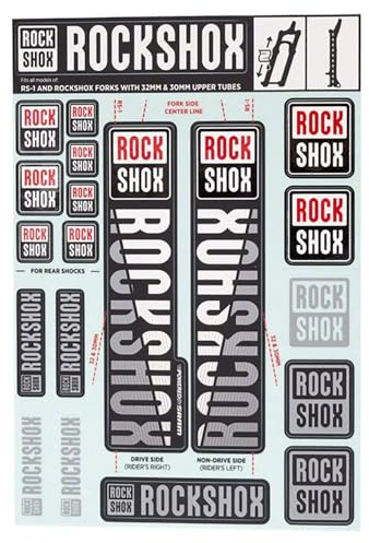 ROCKSHOX Sticker Set 30 forwardslash32 mm e RS1 Sid/Reba/Revelation (< 2018) Settore/Recon/X32/30g/30S/xc30, 11.4318.003.497 Pezzi di Ricambio, Bianco, Standard