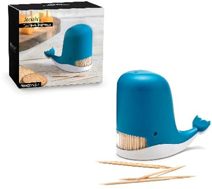 PELEG DESIGN Jonah Zahnstocherhalter – Lustiger Wal-Zahnstocher-Spender in niedlicher Walform – Stilvoller Zahnstocher Behälter & witziges Männer Gadget für gesellige Runden