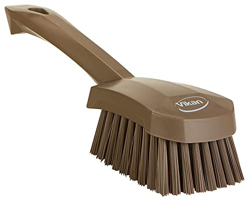 Vikan - Hygiene Abwaschbürste - Mit kurzem Stiel - Harte Fasern - 270mm - Braun