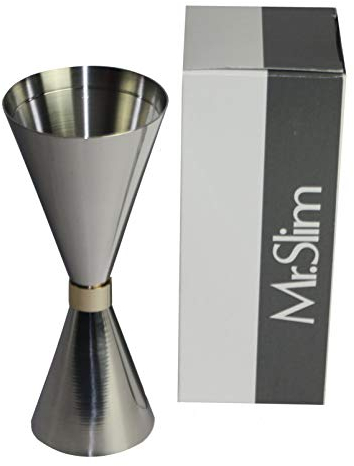Mr Slim Jigger Cocktail Doseur Alcool Argent 30-60 ml Fabriqué au Japon (7 Couleurs et 3 Tailles Disponibles)