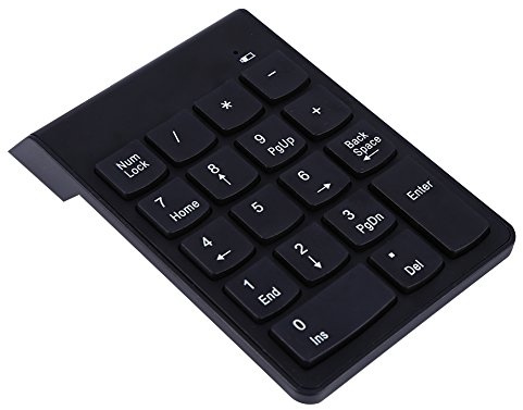 USB Nummernblock, Kabelgebunden, Kompakt mit 18 Tasten, fürs Homeoffice, ABS Schwarz, 13,8 x 8,5 cm, 1 Stück