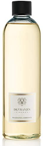 Dr. Vranjes - Ambra 500 ml Nachfüller + Doppelback weiße Stäbchen (3 Stück) - Luxus-Raumduft, Amber, Patchouli, Sandelholz (500 ml Refill)