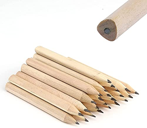 LUTER 24 Pièces Crayons de Graisse Hexagonaux Courts Mini Crayons de Bois en Vrac pour Enfants d'Âge Préscolaire Tout-Petits à la Maternell l'École la Maison (Triangulaire)