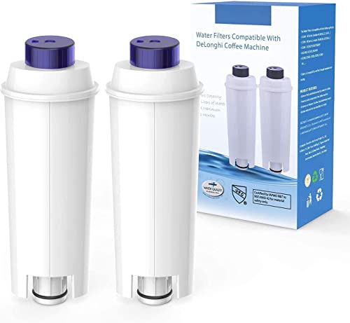 Wasserfilter für Kaffeemaschinen Delonghi DLSC002, Aihomego Kaffeemaschinenfilter DLSC002 mit Aktivkohleenthärter, Filter kompatibel mit ECAM, Esam, ETAM, BCO, EC. (2 Packs)