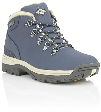 Northwest Territory Ladies Trek Leather Waterproof Walking/Hiking Trekking Boots, Navy, 4