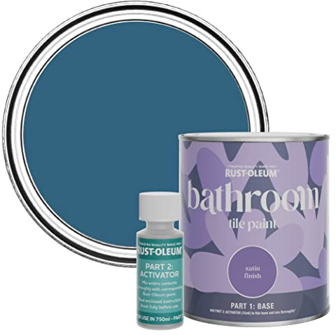 Rust-Oleum Peinture Bleue Résistante à l'eau pour Carrelage de Salle de Bain, Finition Satinée - Cobalt 750ml