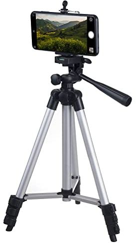 Maclean MC-164 Trépied Universel 1/4 avec Support pour téléphone et Sac de Transport Convient aux appareils Photo, caméscopes, Smartphones et aux éclairages annulaires Trépied Pliable