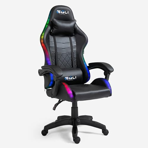 Produce Shop Sedia Poltrona Gaming LED RGB ergonomica Ufficio Cuscino Lombare poggiatesta The Horde