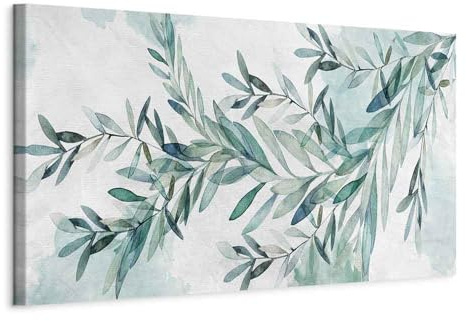 murando - Akustikbild Botanik Grün gemalt, 150x50 cm, 1-teilig, Wohnzimmer | Verbessert Raumakustik, reduziert Hall, ideal fürs Büro oder Wohnzimmer, hochwertige Verarbeitung, schnelle Montage, stilvoll