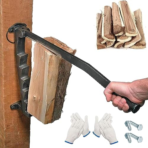 RIKCAT Manueller Holzspalter, Wandmontage-Brennholzspalter, Handholzspalter, Spänemesser, manueller Anzündholzspalter, Feuerwerkskörper, Outdoor-Anzündholzspaltwerkzeug