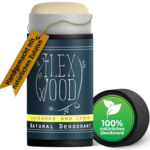 The Ilex Wood - Desodorante natural de lavanda y limón - 70 ml. En tubo de cartón ecológico, vegano, sin plástico, sin alcohol, sin toxinas, sin sales de aluminio y sin crueldad animal