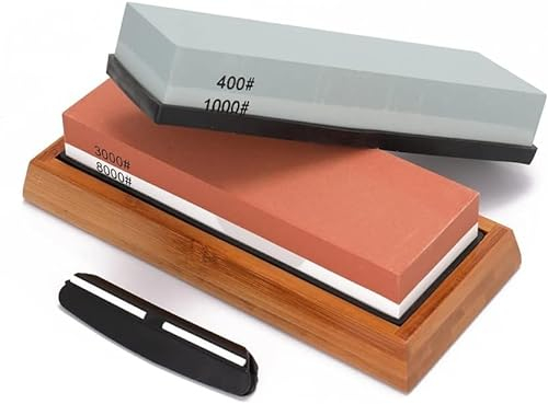 MAHWER Knife Sharpening Stones Set Knife Sharpener 400/1000 3000/8000 Grit Grindstone Professional Whetstone Grinding Stone for Knives (Size : 3000 8000 Grit D)