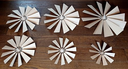 Kunststube Marienberg - Großes Flügelrad für Pyramide, Flügel aus Buchenholz massiv - Pyramidenflügel - Handarbeit aus dem Erzgebirge (55cm)