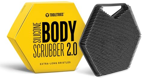TOOLETRIES Silicone Body Scrubber 2.0, Loofah Alternative - Charcoal | Gentle exfoliating shower scrubber that's quick drying, hygienic and longer lasting than traditional loofahs.
